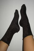 Scalloped Glitter Socks Bronze